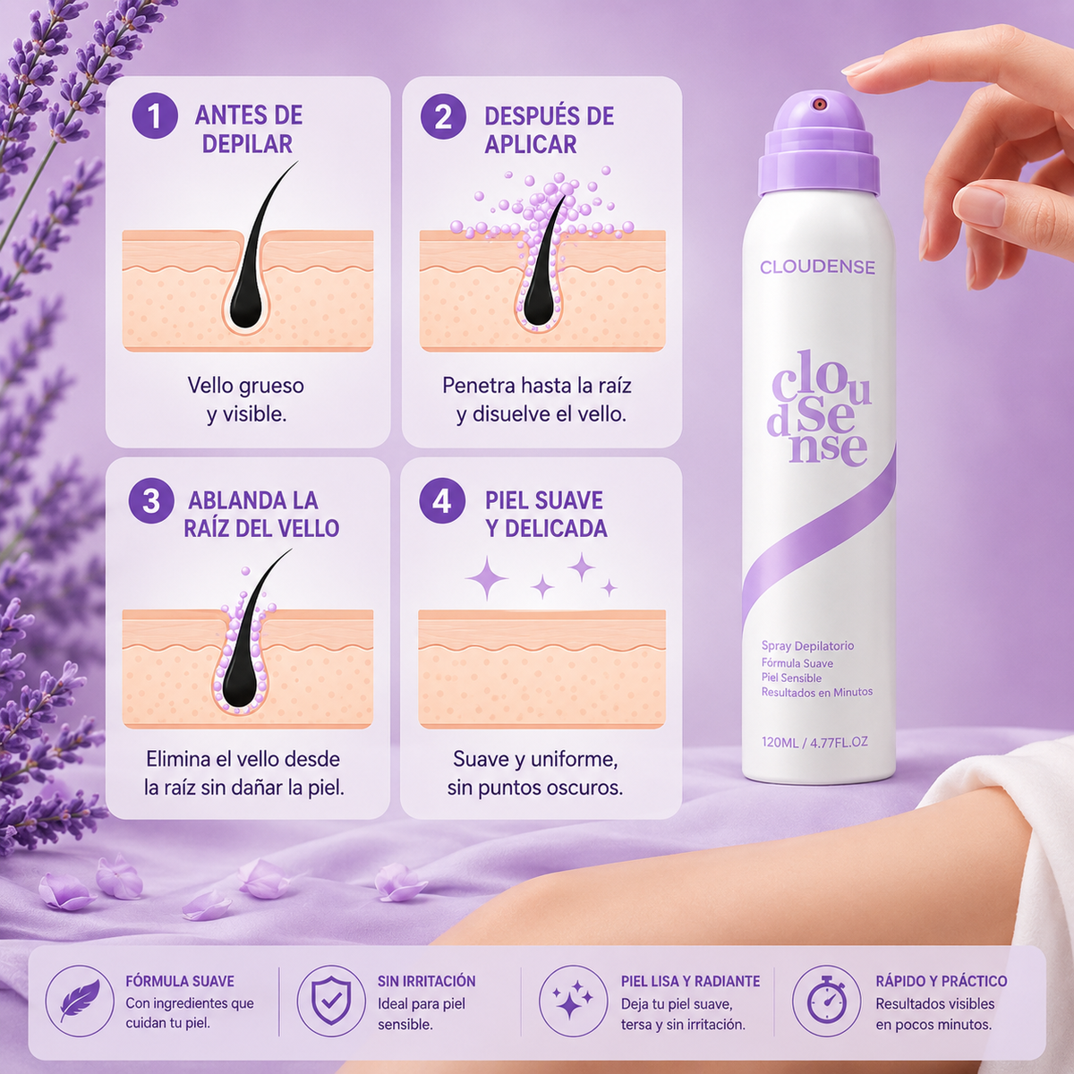 Cloudense™ Spray Depilatorio