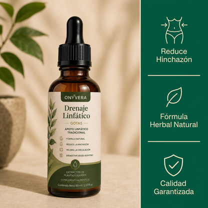 OnyVera™ | Drena Naturalmente la Hinchazón del Rostro, Abdomen y Piernas
