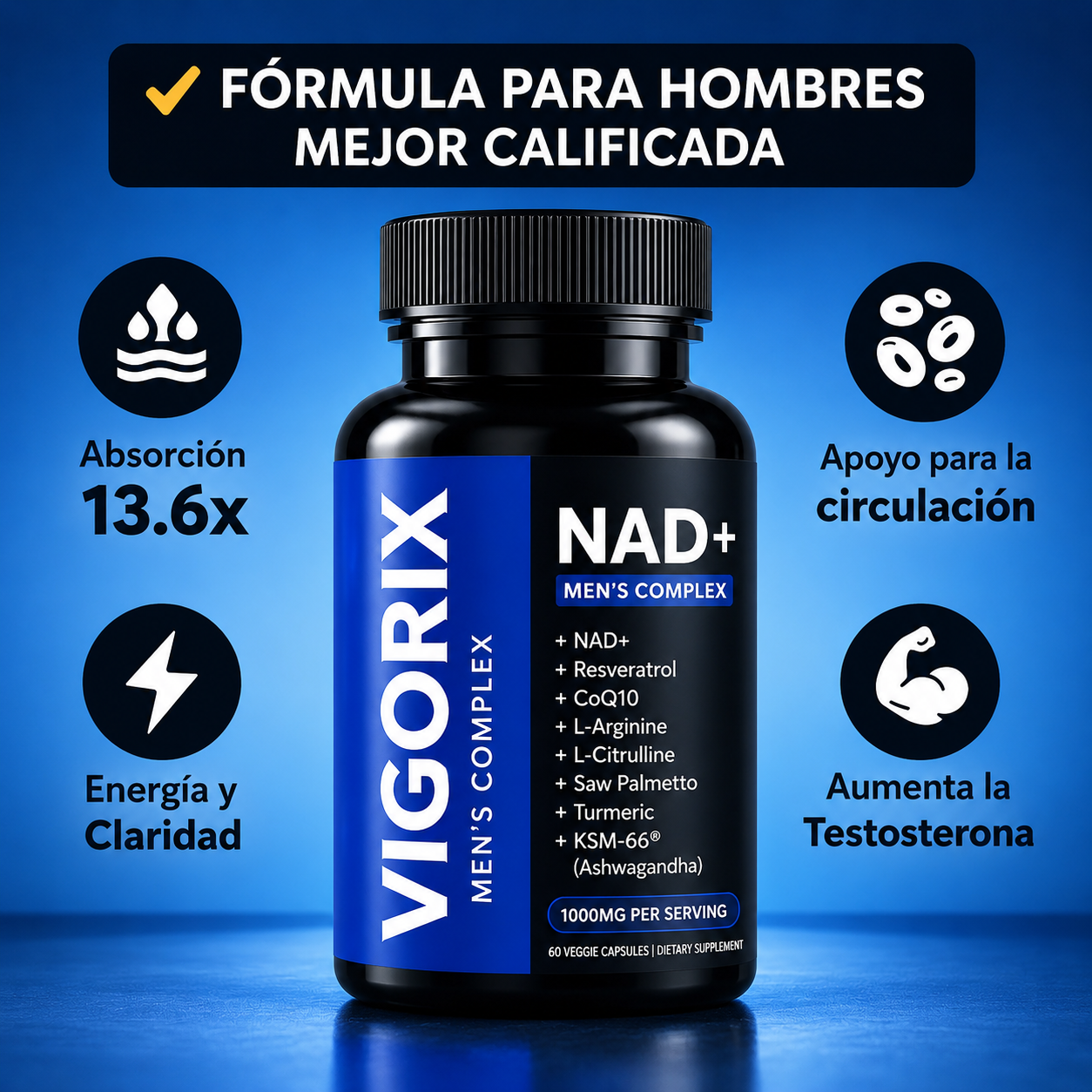 VIGORIX-NAD+ liposomal para hombres
