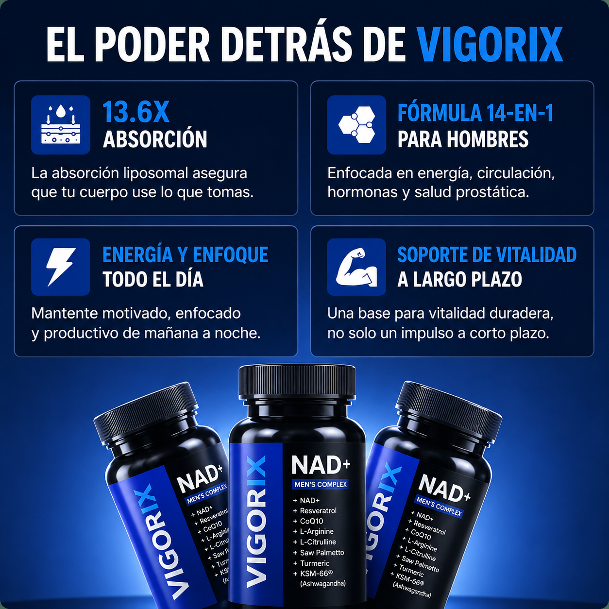 VIGORIX-NAD+ liposomal para hombres