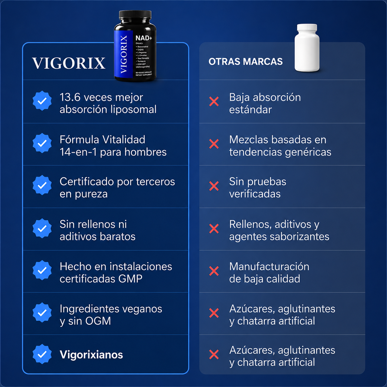 VIGORIX-NAD+ liposomal para hombres