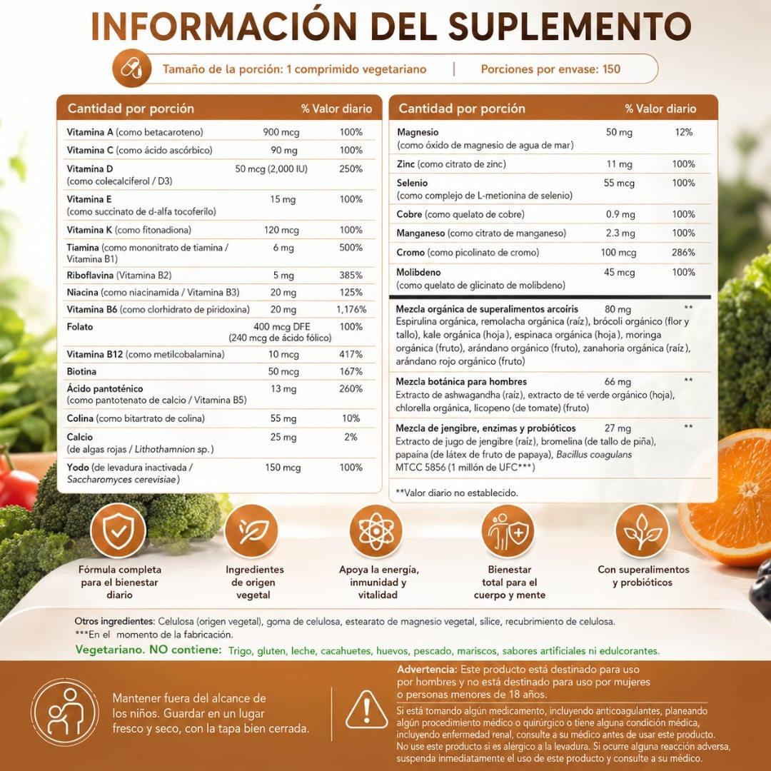 RAINBOW LIGHT MENS ONE – Nutrición diaria masculina